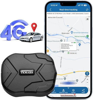 4G TK905 Localizador GPS para Coche,5000mAH Batería 4G Antirrobo Tracker con Imán Fuerte Oculto,Alarma de Vibración,Límite de Velocidad y Geo-Cerca Rastreador GPS, No Suscripción,Gratis App
